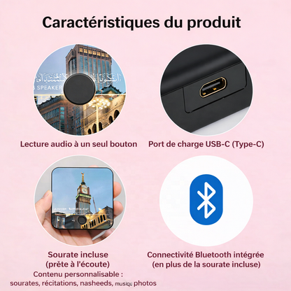 Haut-parleur magnétique avec récitation coranique intégrée pour votre routine spirituelle